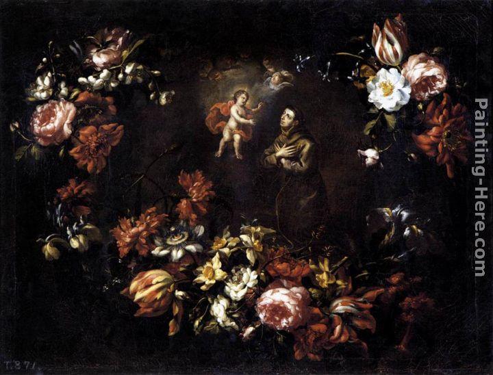 Bartolome Perez Garland of Flowers with St Anthony of Padua